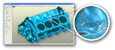 Polygon close up from Geomagics Studio 7