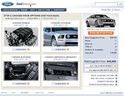 Screen shot of the Ford Direct website