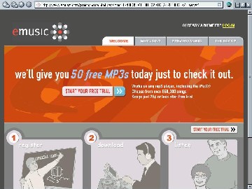 image of emusic.com website