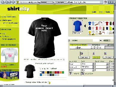 image of shirtcity.com homepage