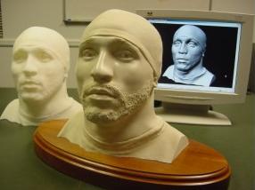 The scan data output as a bonded marble bust - one example of the many possible output format The scan data output as a bonded marble bust - one example of the many possible output format