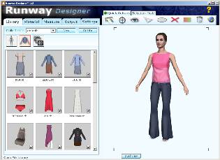 A screen shot of Optitex's 3D Runway Modelling Software