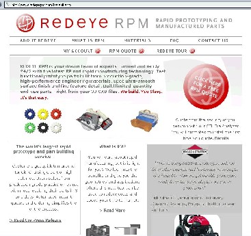 A screen shot of the RedEyeRPM website